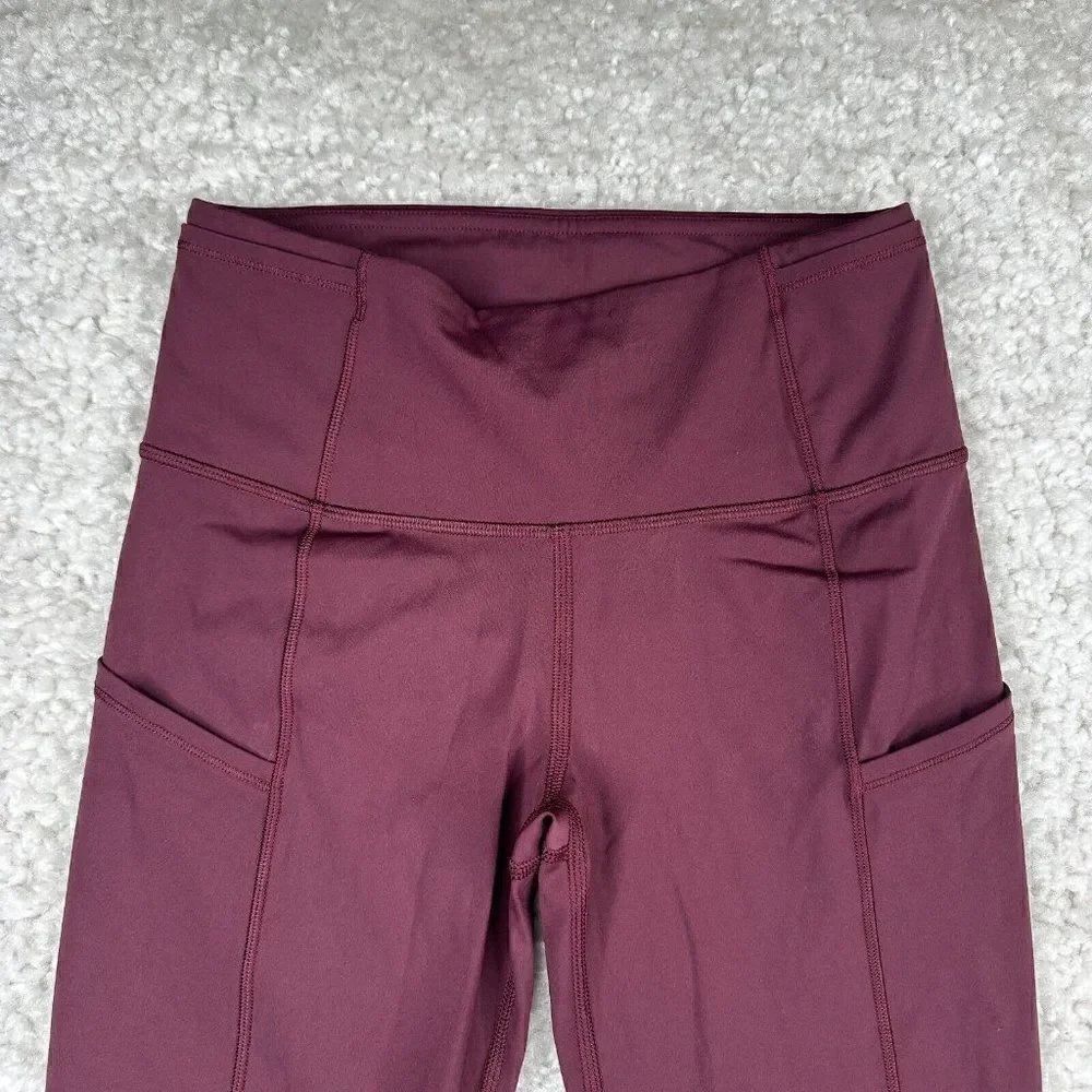 Lululemon Fast & Free Crop Cassis Red Maroon - Picture 7 of 15